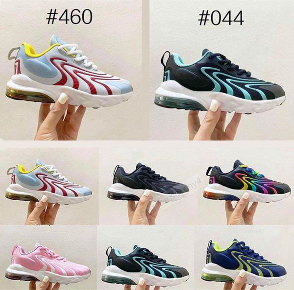 

kids eng react 2021 blue green wave run shoes girls boys rainbow react eng pink wihte kid run sneaker usa size 28-35