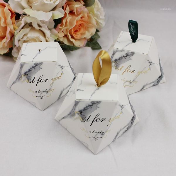 

gift wrap 10pcs marble diamond wedding favor and sweet bags candy box for baby shower birthday guests event party supplies1