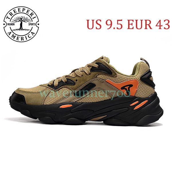

treeperi fashion chunky 700 soft sole running shoes black olive total orange us 9.5 eur 43 for men trainers