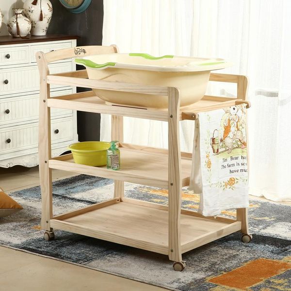 

baby cribs 2021 upgraded solid wood diaper table bath storage dressing large capacity multi-function