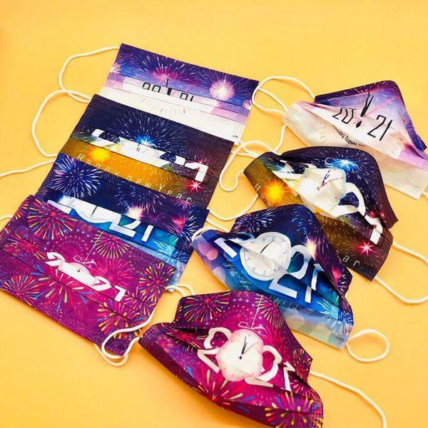 

2021 fashion disposable cartoon print mask men women 95% filtration efficiency dustproof prevention of influenza face mouth masks