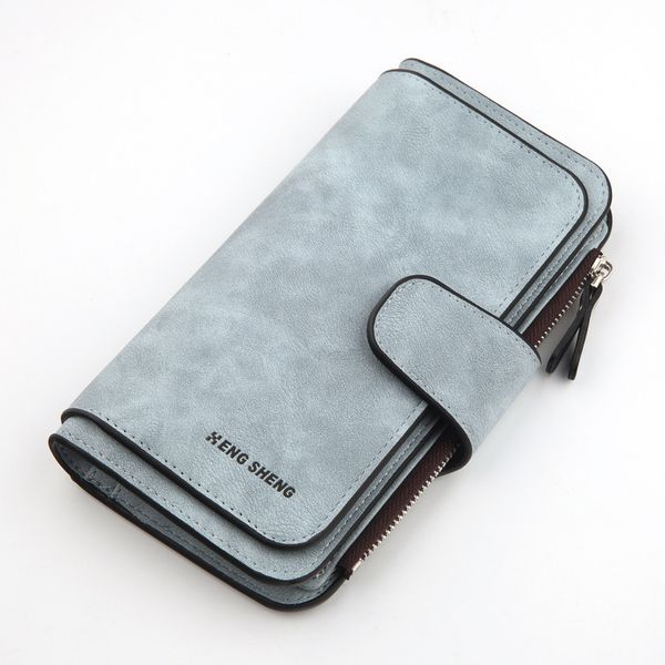 

2021 new style women's korean wallet buckle three-fold fashion handbags multi-card female purses frosted fabric women handbag, Red;black