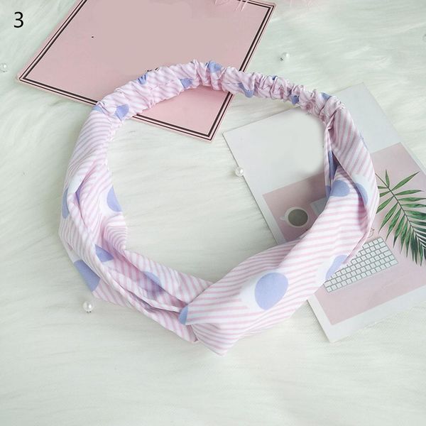 

korean sweet cross knotted headband for women floral printed striped female elastic hair bands headwear stretch hair accessories q sqciju