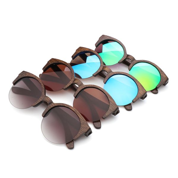 

berwer brown color bamboo sunglasses men wooden sun women brand wood glasses oculos de sol masculino, White;black