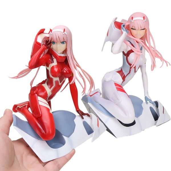 

15cm anime figure darling in the franxx figure zero two 02 red/white clothes girls pvc action figures toy collectible model 201202