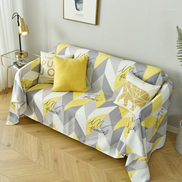 

geometric sofa throw blanket cover for living room yellow white grey simple style sofa full cover furniture protected home decor1