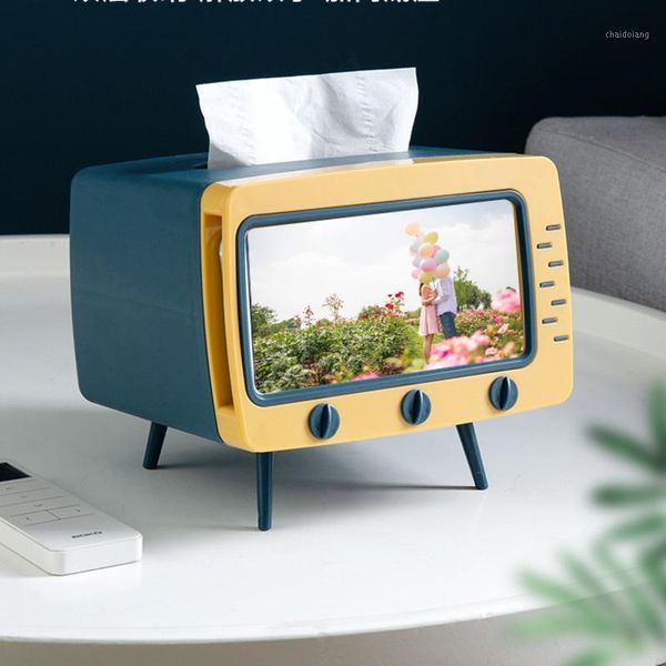 

modern minimalist living room tissue box creative tv model mobile phone stand multi-functional decorative napkin holder1
