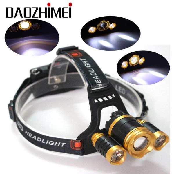 

2021 zoom outdoor headlight 8000 lumens xm-l t6 zoomable high power led headlamp +2*18650battery +car charger+usb wire