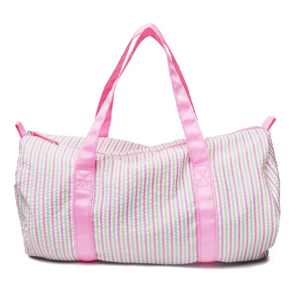 

striped toddler travel bag wholesale seersucker weekender bag large capacity overnight weekend purse preppy children's travel bags dom1