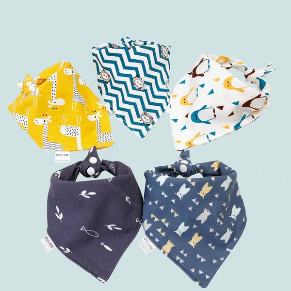 

baby bib soft cotton drool bibs cute triangle scarf comfortable drooling and teething 5 pcs towel saliva for newborn
