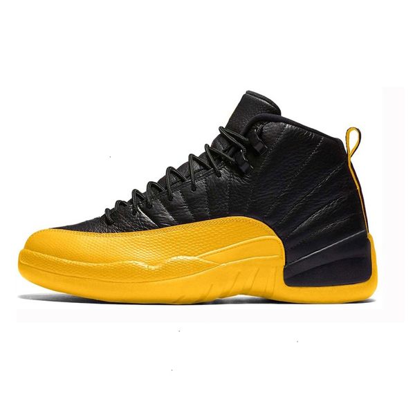 

gym basketball reverse 12 12s flu game indigo red fiba punch taxi university gold mens sports trainers sneakers shoes -13, Black