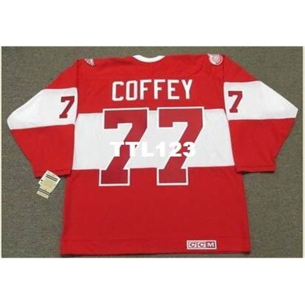

121 #77 paul coffey detroit red wings ccm 2014 "winter classic" alumni hockey jersey or custom any name or number retro jersey, Black