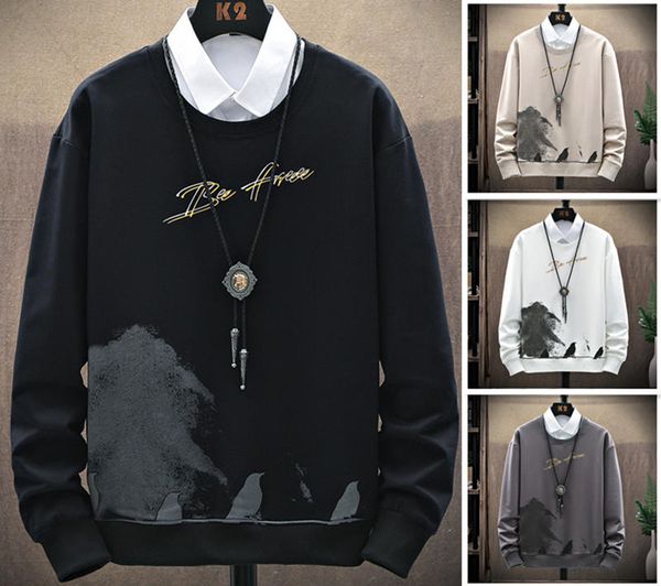 

mens designers sweaters long sleeved t-shirt mens men desinger sweater trend clothes casual mens sweaters luxury sweater bottoming sweater, Black