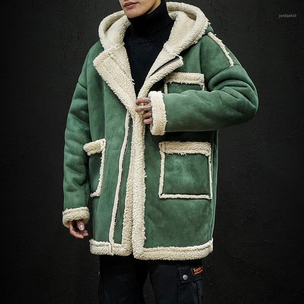 

winter padded jacket men's warm fashion parka mensolid color casual hooded coat man wild loose cotton long jacket male m-5xl1, Black