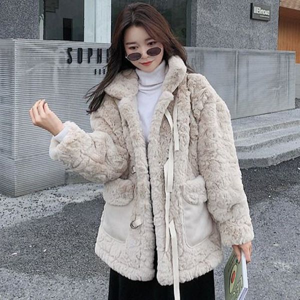 

fashion lamb wool coat female autumn winter fur jackets korean faux fur coat new warm short outerwear thick fur plush fleece 1016, Black;brown