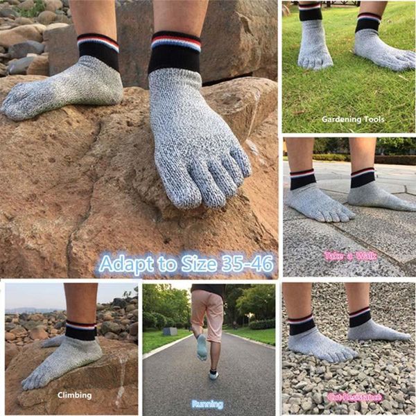 

sports socks 1 pair comfortable 5 toe cut resistant non slip yoga stockings hiking running climbing arefoot socks1, Black