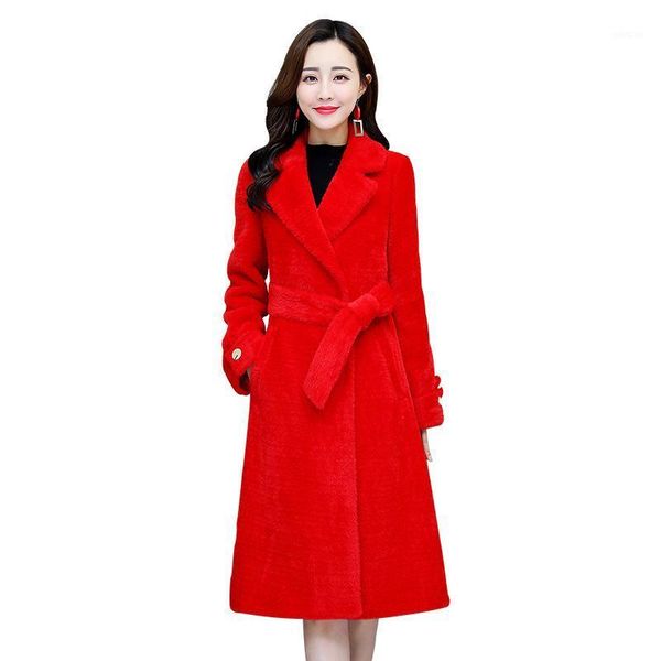 

wool blend winter tweed coat women long sleeve elegant sash belt female outwear coat autumn winter streetwear1, Black