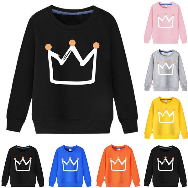 

boys hoodies print crown autumn spring winter outwear children sweatshirts for kids clothes baby boy cotton pullovers new 2020 lj201127, Black