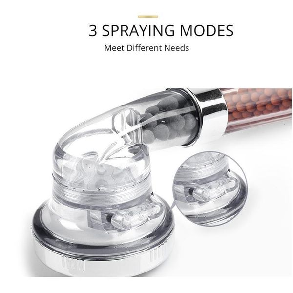 

vip link 3 function adjustable jetting shower head bathroom high pressure water handheld saving filter spa shower heads qylwme
