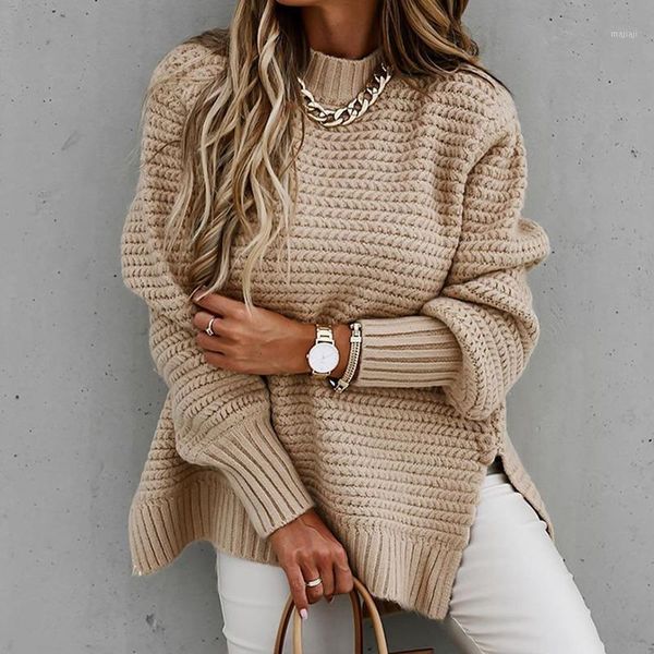 

women's sweaters muyogrt women loose sweater korean style casual half turtleneck pullover long sleeve oversized knit female jumpers spl, White;black