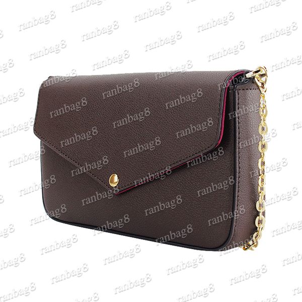 

3 in 1 women messenger bag designer handbag shoulder purse original box 61276 with serial number date code flower grid checkers