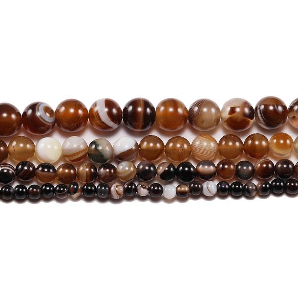 

4 6 8 10 12 mm strand natural coffee stripe agates natural stone round beads for jewelry making diy bracelet necklace wholesale h bbynrr