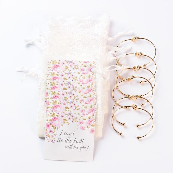 

winsome 6 pcs wedding gift brides bracelets gold love knot and sweet cards