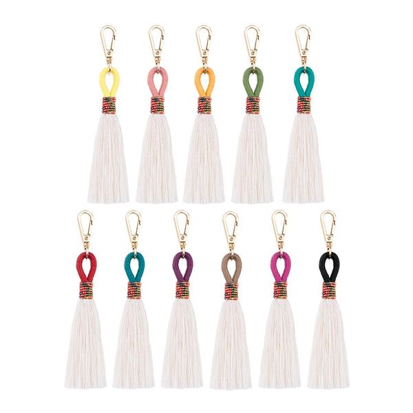 

1 шт. новый стиль богемия хлопковая резьба с кисточкой fringed diy ювелирные изделия сумка декоративные аксессуары ключ цепочка craft bean t