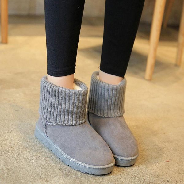 

zoki warm winter snow boots flat casual new fashion winter boots women non-slip fur platform cute student ankle ladies, Black
