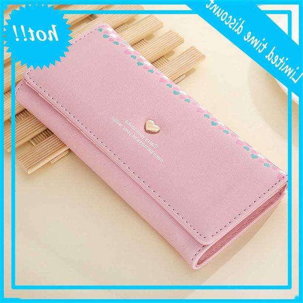 

women wallets handbag hart print brand design moneybags girls long clutch cards id holder wallet bag, Red;black