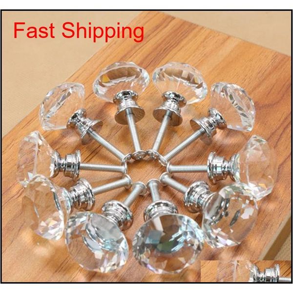 

cabinet pull 30mm diamond furniture accessory clear crystal glass door pull drawer handle knob screw for h qylxqx homes2011
