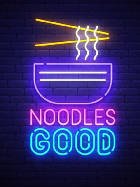 

neon sign for noodles good glass tube beer commercial club lamp resterant light advertise custom impact attract outdoor lighting