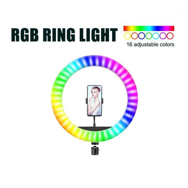

flash heads pography rgb led selfie light usb 20/26/33cm ringlight phone clip pographic lighting video makeup lamp1