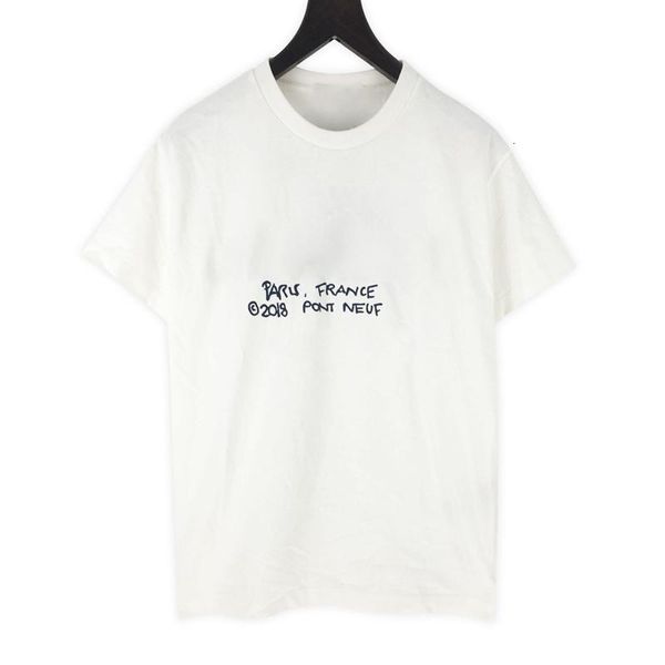 

20ss high-end letter printed signature tee solid t-shirt high street short sleeves men women travel tee summer breathable size xs, White;black