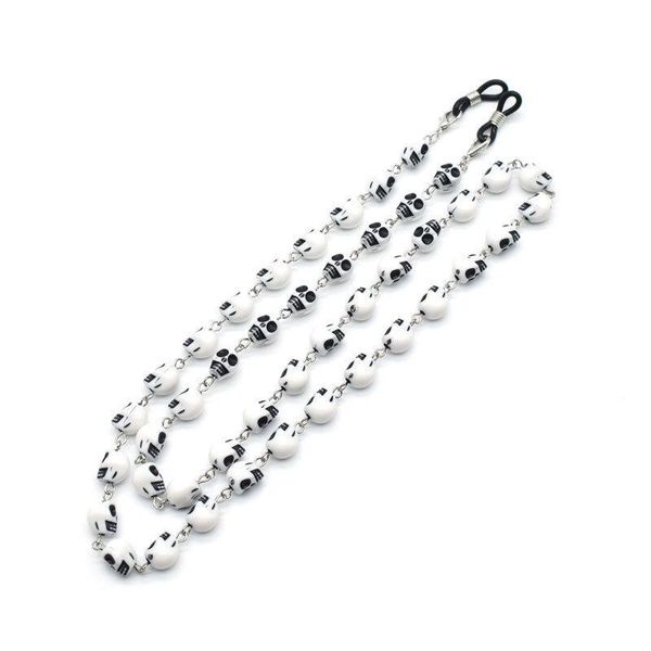 

2020 cool men skull acrylic beads sunglasses chain hip hop fashion glasses chains lanyard vintage sunglasses accessories h qylogq