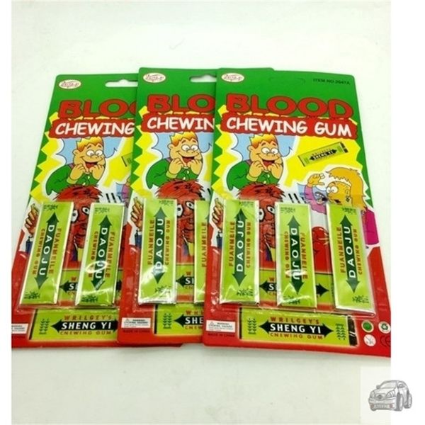 

chewing that experts spit blood. toy prank candy fake blood bubble gum halloween