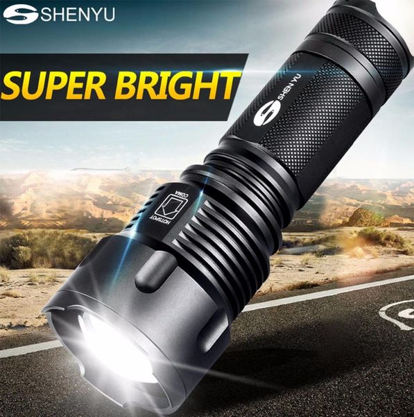 

shenyu led flashlight 26650 zoom forick водонепроницаемый l6 2000lm 3 режим свет для 3x aa или 3,7 в батарея для езды с велосипедом sqcigl b