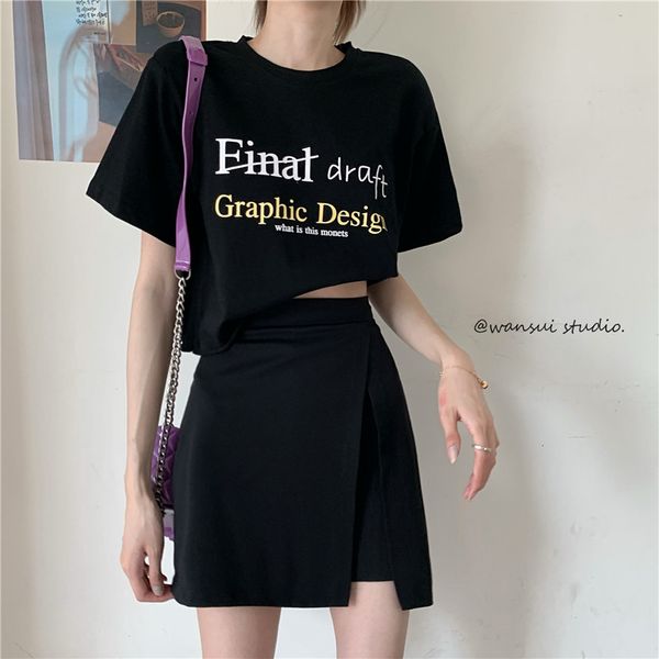 

2021 new 2 colors women tshirts style letter print sleeve woman t-shirt will see short casual design (ws212 h86k, White