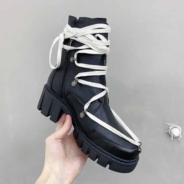 

sklfgxzy unique design genuine leather women boots riding boots fashion motorcycle bind new winter women shoes, Black