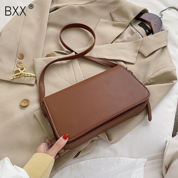 

bxx] pu leather crossbody bags for women 2020 luxury handbags simple solid color ladies travel shoulder hand bags ho832