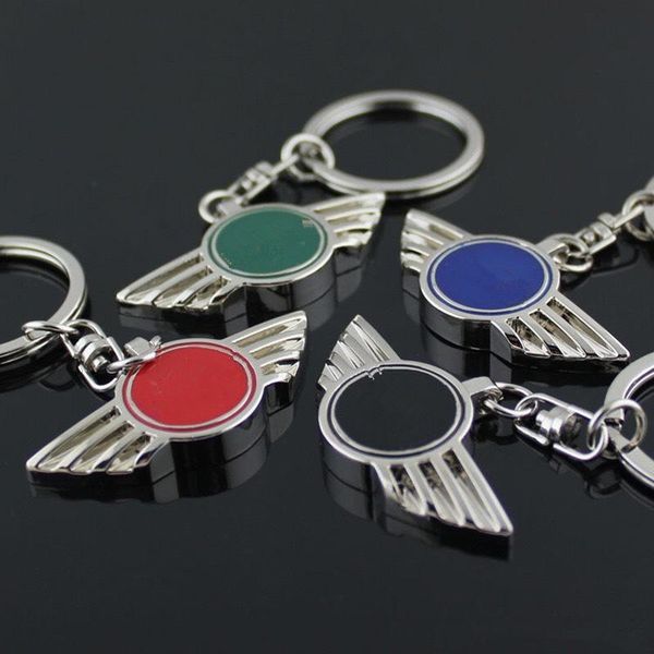 

car pendant alloy car keyring keychain key chain auto keyrings holder 4 colors metal miniwing