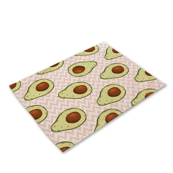 

смешные авокадо pattern placemat фруктовый обеденный стол коврик из хлопчатобумажных бельневых напитков горе чашка коврики кухонные подушки