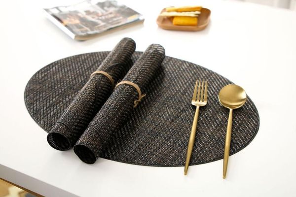 

mats & pads decorations pvc washable placemats dining table mat antislip oil waterproof kitchen rectangle cup wine pad