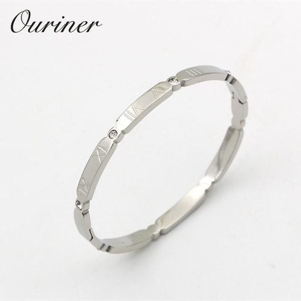 

марка ювелирных изделий женщины браслеты стали золото цвета кристалл браслет из нержавеющей carving римские цифры браслет k0103-1 yxlons ffs, Black