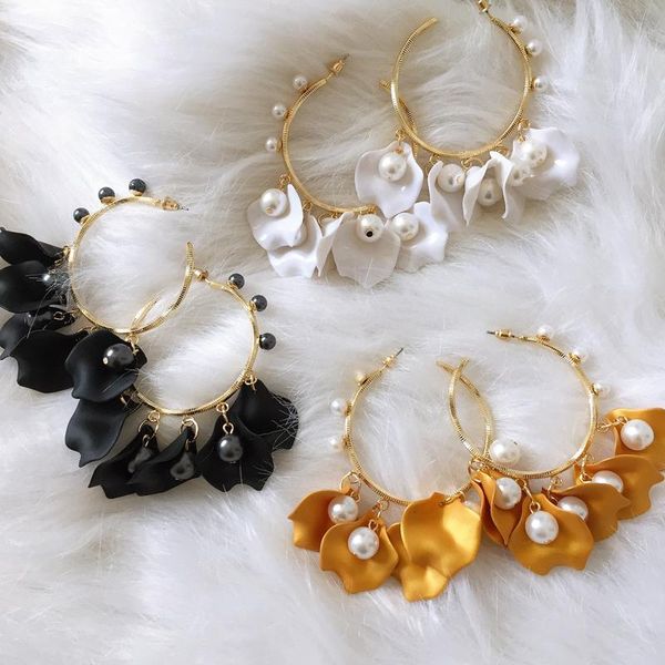 

dangle & chandelier ztech korea summer statement acrylic petal flower earrings for women irregular geometric enamel fashion drop pendientes, Silver