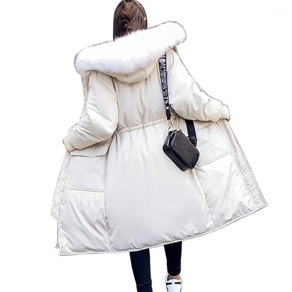 

winter jacket women white duck down coat tide new parka female long down jacket coat with women warm large size hooded1, Black