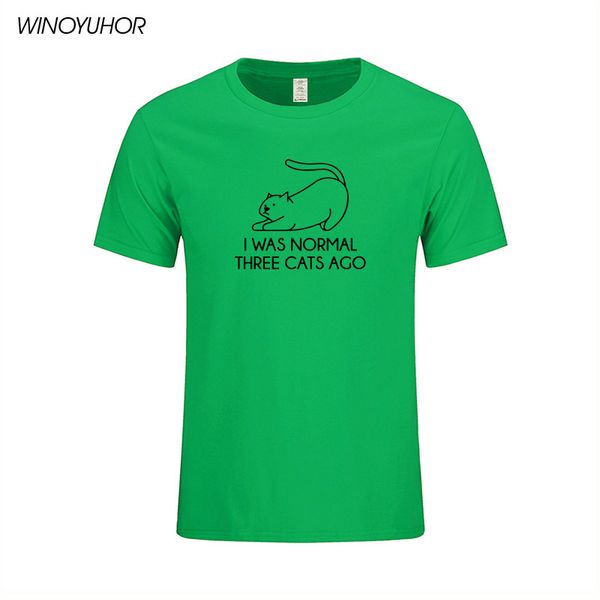 

new summer style i was normal 3 cats ago funny birthday casual short sleeve tees animal lover sport hooded sweatshirt hoodie men t shirt