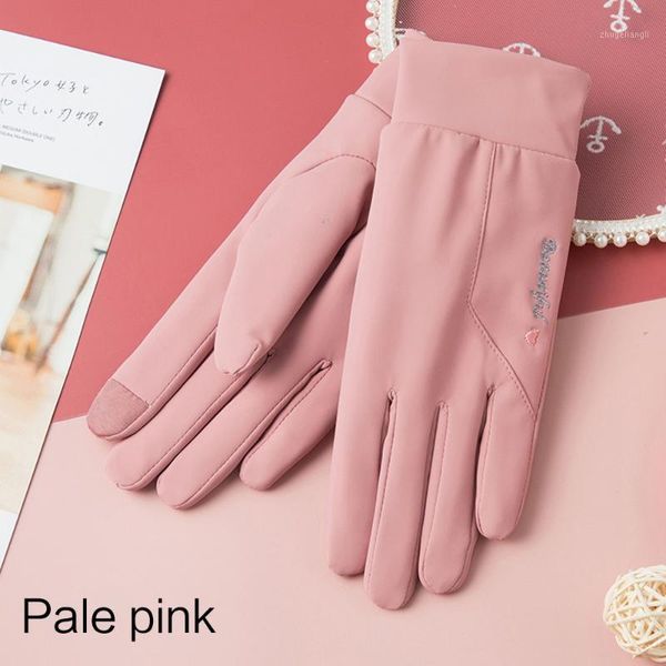 

fashion winter women gloves windproof waterproof internal plush warm lady mittens touch screen skin-friendly soft female gloves1