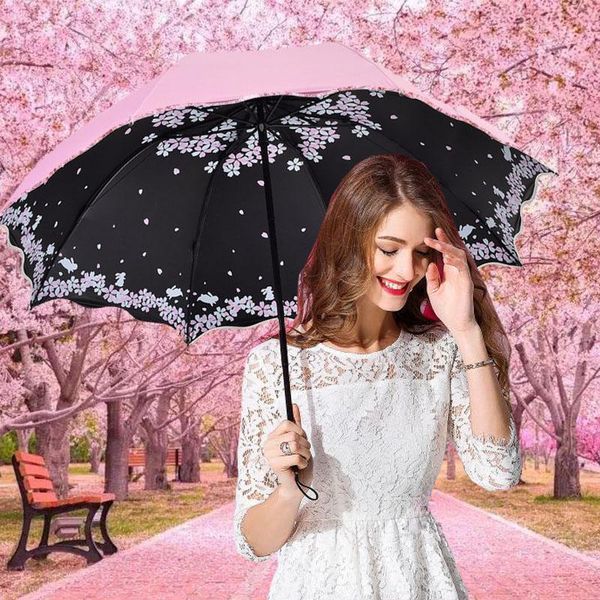 

folding umbrella for women travel windproof rain flower modish female sun girl parasol pocket umbrellas girl paraguas bbytdi lipper