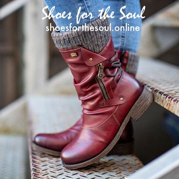 

new mid calf boots winter women snow cowboy style knee high botassewing platform shoes ladies warm shoes causal boots #up4r, Black